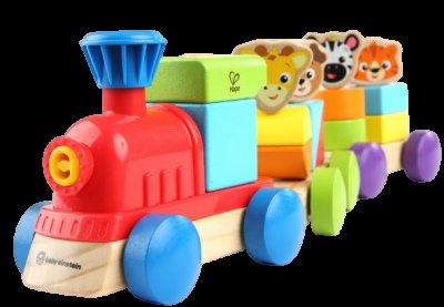 BABY EINSTEIN Hračka dřevěná Discovery Train HAPE,18m+