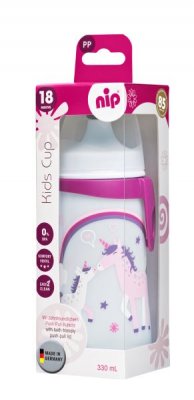 NIP Kids cup láhev s pítkem holka 330 ml