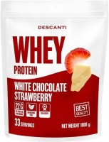 Descanti Whey Protein Jahoda, bílá čokoláda 1000 g