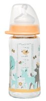 NIP Láhev sklo široká silikon-M holka 240ml