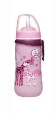 NIP Straw cup láhev s brčkem holka 330ml