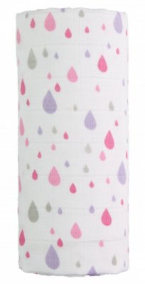 T-TOMI Accessories s.r.o. Velká bavlněná TETRA osuška pink drops / růžové kapky