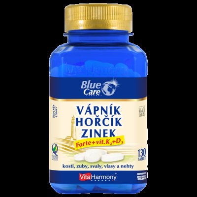 Vápník & hořčík & zinek Forte + vit. D3 + K2, 130 tablet