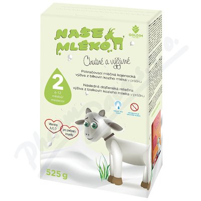 Naše mléko 2 pokr. výživa z kozího mléka 6-12 m 525 g Naše mléko 2 pokr. výživa z kozího mléka 6-12 m 525 g