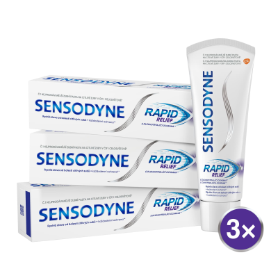 Sensodyne Zubní pasta pro citlivé zuby Rapid 3x75ml