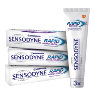 Sensodyne Zubní pasta pro citlivé zuby Rapid 3x75ml