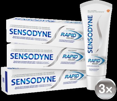 Sensodyne Bělicí zubní pasta rychlá úleva Rapid Whitening 3x75ml