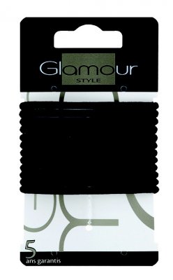 Inter-Vion Glamour style Elastické černé gumičky na vlasy 12ks