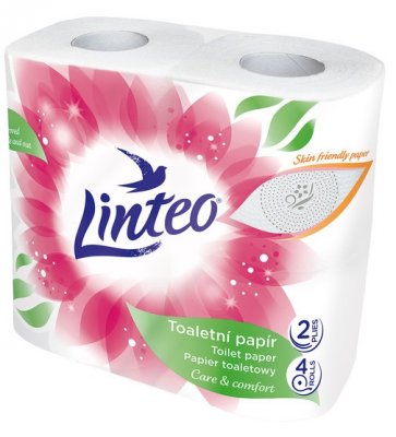 Toaletní papír LINTEO 4 role, bílý, 2-vrstvý