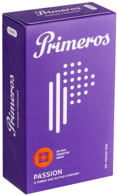 Primeros Passion kondomy s vroubky a výčnělky 12ks Primeros Passion kondomy s vroubky a výčnělky 12ks