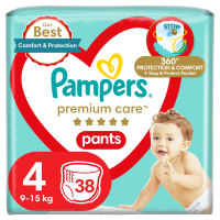 PAMPERS Premium Care Pants 4 MAXI 9-15 kg Value Pack 38 ks