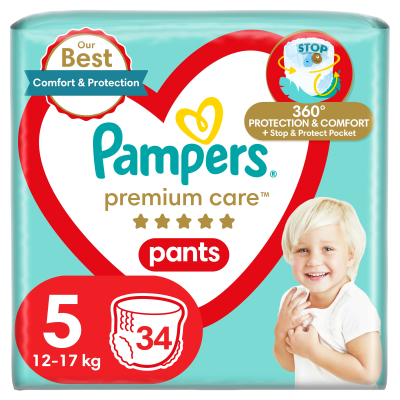 PAMPERS Premium Care Pants 5 JUNIOR 12-17 kg Value Pack 34 ks