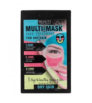 Beauty Formulas Třízónová pleťová maska pro suchou pleť 3x5g