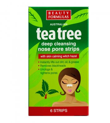 Beauty Formulas Tea tree čistící pásky na nos 6ks