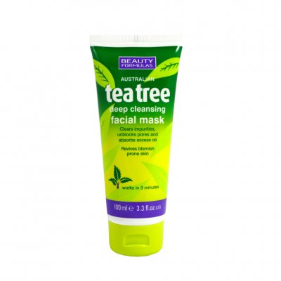 Beauty Formulas Tea tree hloubkově čistící maska na pleť 100ml