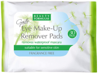 Beauty Formulas Odličovací ubrousky na oči a make-up 30ks