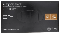 Mercator Medical nitrilové rukavice černé velikost XL