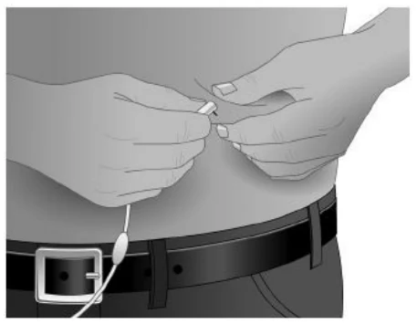 Step 11 shows how to clean your skin at an injection site with an antiseptic solution.
