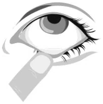 2_Pull down the lower eyelid