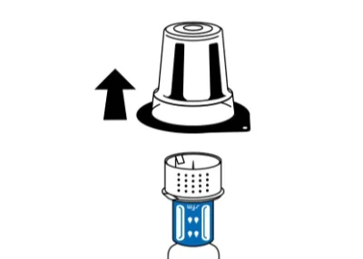 A diagram of a bottle with a plastic cap
Description automatically generated