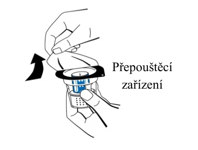 A close-up of a hand holding a blue and black device
Description automatically generated